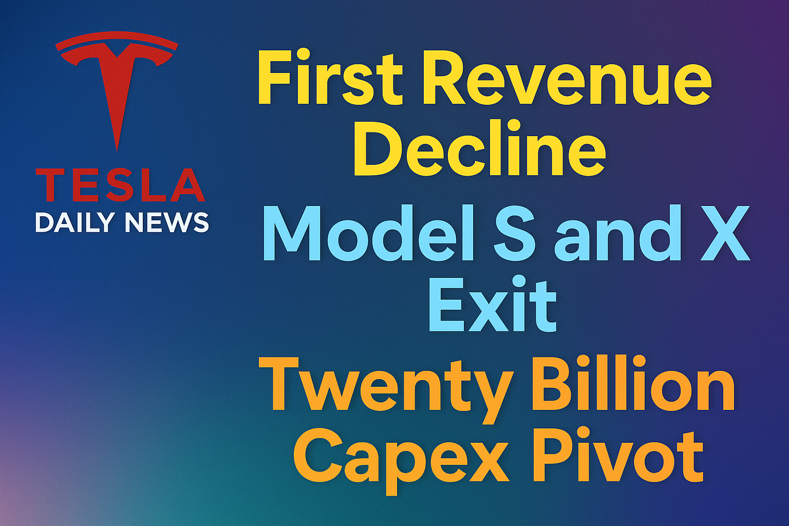 2026-01-30 Tesla News - First Revenue Decline, Model S and X Exit, Twenty Billion Capex Pivot episode artwork