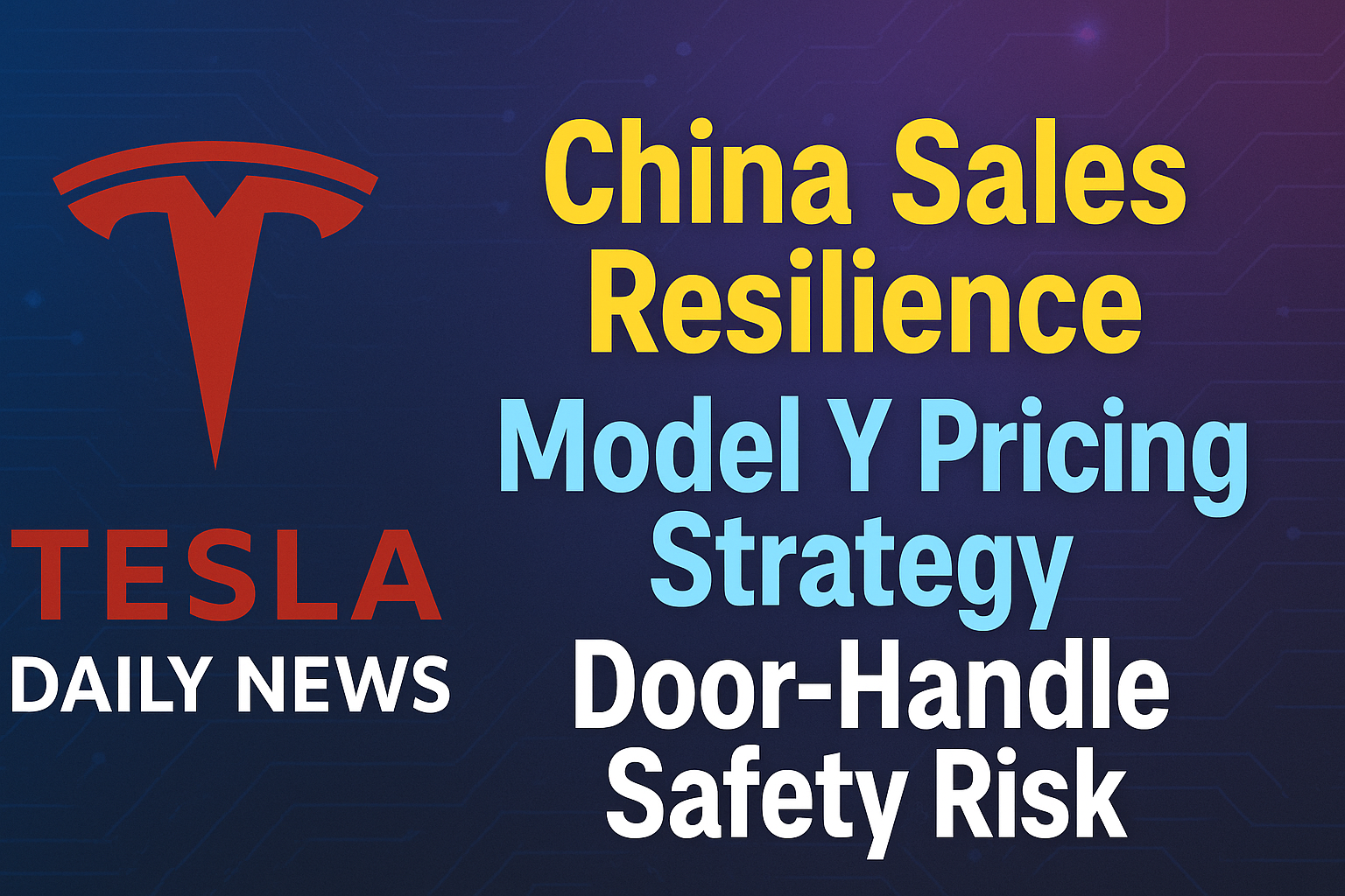 2026-02-07 Tesla News - China Sales Resilience, Model Y Pricing Strategy, Door-Handle Safety Risk episode artwork