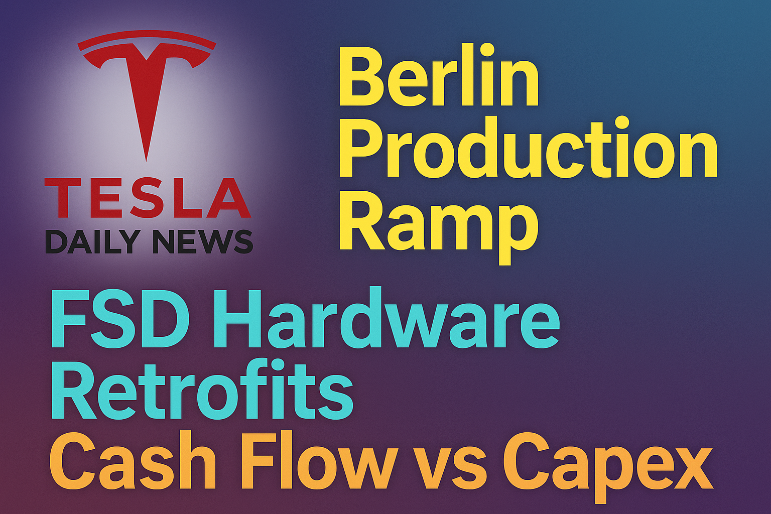 2026-04-27 Tesla News - Berlin Production Ramp, FSD Hardware Retrofits, Cash Flow vs Capex episode artwork