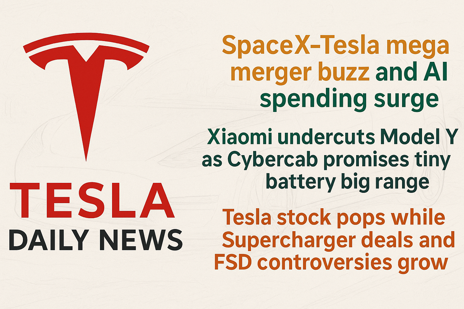 2026-05-28 Tesla News - SpaceX Merger Buzz, Xiaomi Threat, Cybercab Breakthrough episode artwork
