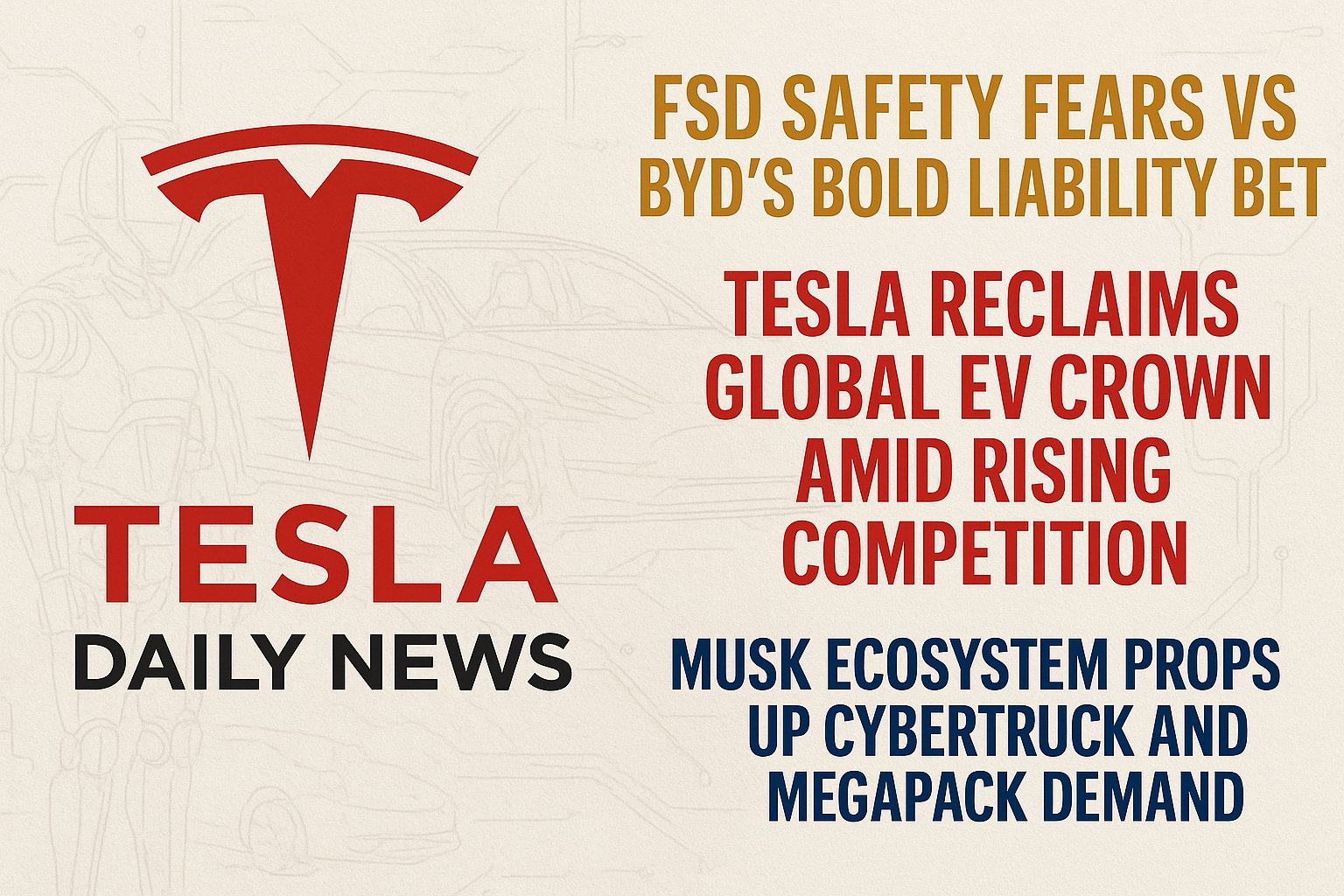 2026-06-02 Tesla News - FSD Scrutiny, BYD Liability, Cybertruck Demand, EV Crown episode artwork