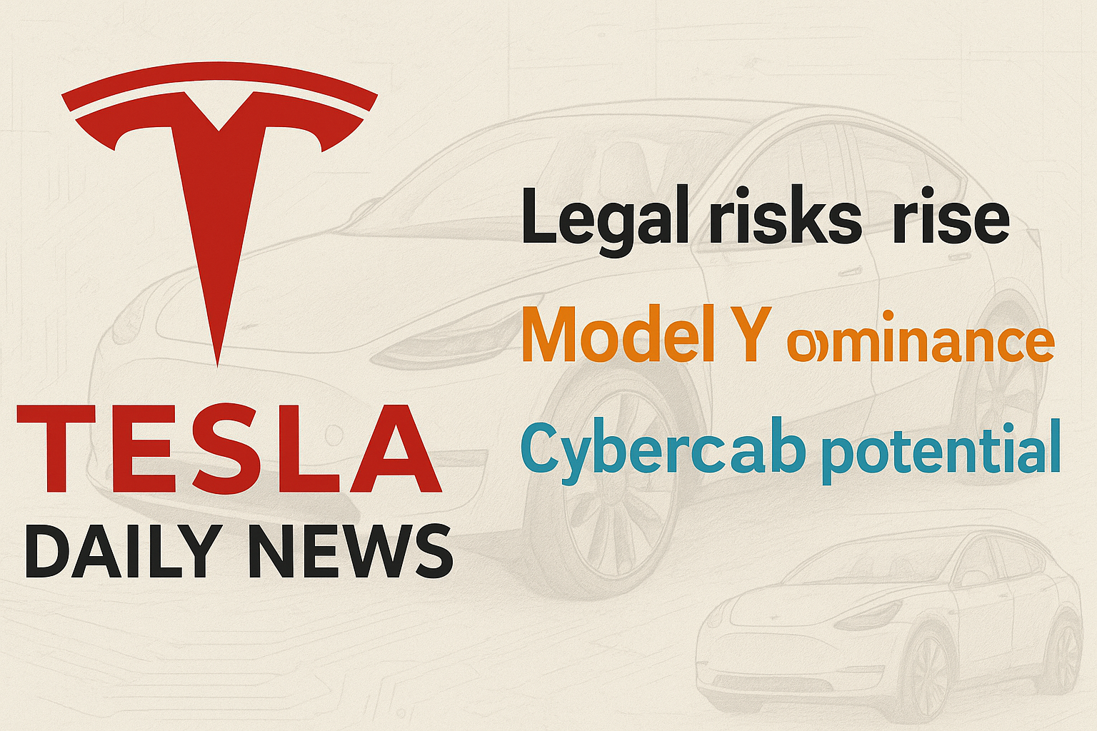 Tesla News - Legal Risks, Global Model Y Dominance, & Cybercab Vision episode artwork