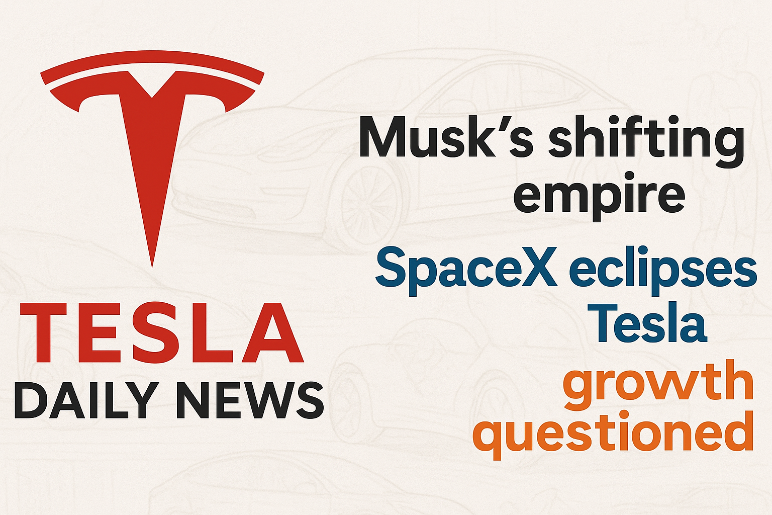 Tesla News - Musk Empire Shift, SpaceX IPO Shock, Tesla Growth Squeeze episode artwork