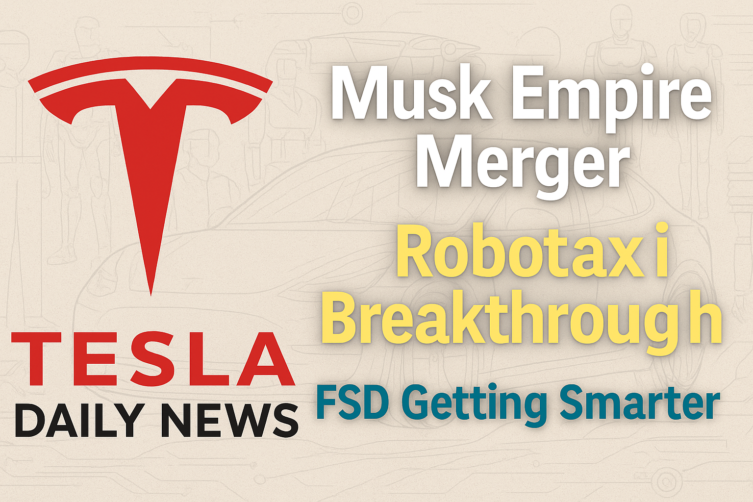 Tesla News - SpaceX Megamerger Talk, Cybercab Efficiency, FSD Upgrades episode artwork