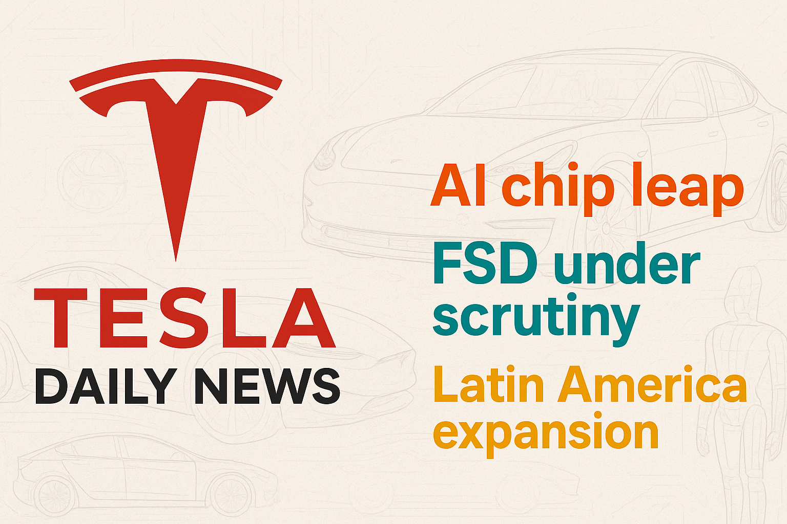 Tesla News - AI Chips, Grok 4.5, FSD Scrutiny, India Policy & Latin America Push episode artwork