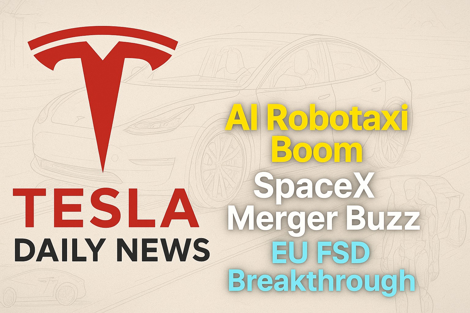Tesla News - AI, Robotaxis, SpaceX Merger Buzz, EU FSD Breakthrough episode artwork