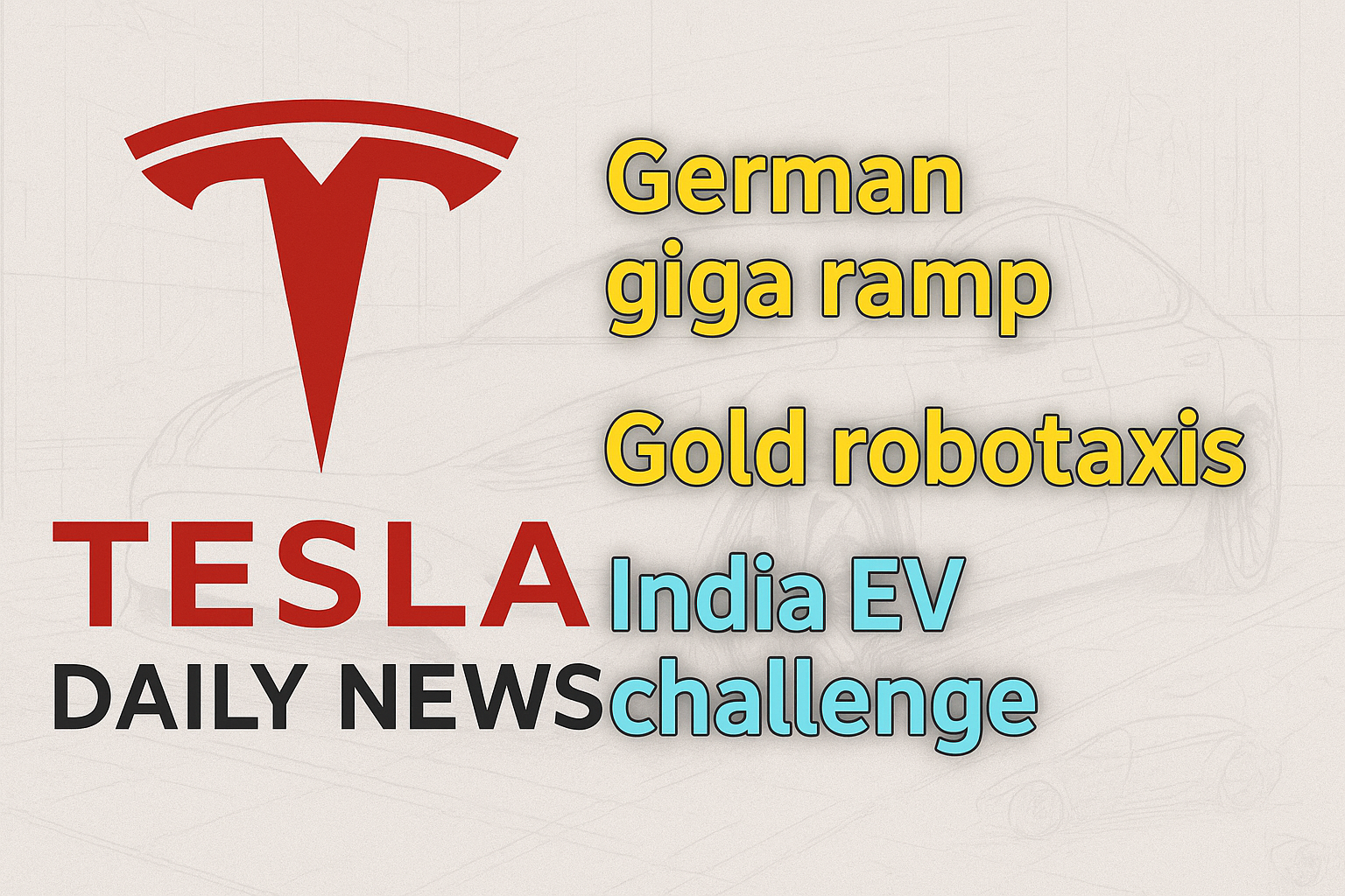 Tesla News - Grünheide Expansion, Gold Robotaxis, India’s Tough Debut episode artwork